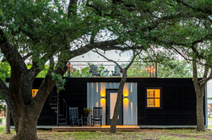 lovely tiny home with lights on